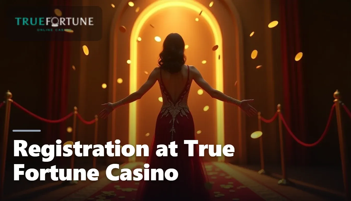 True Fortune Casino registration form with email, password and currency selection fields